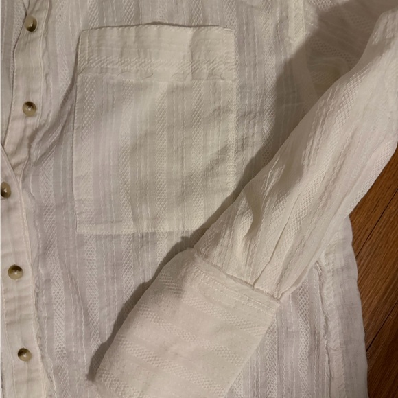 NEW FREE PEOPLE WE THE FREE SUMMER SORBET SHIRT CLEAN IVORY XS Button Up - Picture 6 of 7